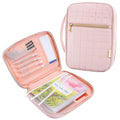 VICUTU Bible Cover Case for Women with Handle Pink Soft Quilted Carrying Bag