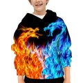Zenzenze Fire Ice Dragon 3D Printed Hoodie Boys Girls Multicolor Size 6-16