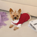 Lorehelina Dog Sweater Argyle Cable Knit Turtleneck Red Size S
