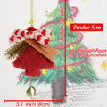 DILAGG Christmas Decorations Fuzzy Tree Ornaments Plush Pendant Gold Bell Red