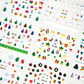 Namrec Christmas Nail Stickers 5D Embossed Santa Snowflake Colorful 2 Sheets
