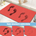 PROOVEELLY Diatomaceous Earth Bath Mat Non Slip Quick Dry Red 15.7x35.4