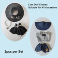 FUEMEILY LABUBU Doll Clothes 3 Sets Handmade Adjustable Kawaii Outfits Size 17cm