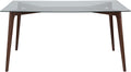 Delacora Parkside 59in Wide Dining Table with Clear Glass Top