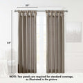 Madison Park Emilia 50 x 95 Lined Faux-Silk Twisted Tab Window Panel