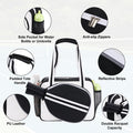SPOENGRU PU Leather Pickleball Paddle Bag Small Black Fashion Tote