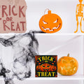Hijie Halloween Wooden Pumpkin Sign Spooky Home Decor 5x5 Inches TREAT