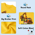 Funnycokid Big Brother Bulldozers Excavator Toddler Shirt Yellow Size 2-3T