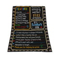 GEIFIN Flannel, Throw Blanket, Teacher Gifts, 60x80 inches, Black, Letter Print
