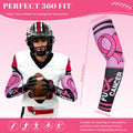 PABOBIT Breast Cancer Awareness Pink Ribbon Arm Sleeve Football 1Pair Size Adult