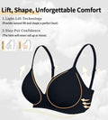 ZYQEXA Wireless Seamless Plunge Bra Black Racerback Size 38C