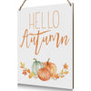 Hello Autumn Rustic Wood Wall Sign Fall Decor Seasonal Harvest Farmhouse