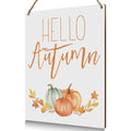 Hello Autumn Rustic Wood Wall Sign Fall Decor Seasonal Harvest Farmhouse