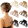 SMKSL Hair Clips 3.5 Inch Medium Brown Matte Banana Jaw Claw Clips