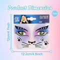 Totelux Cat Face Glitter Tattoos Stickers Temporary Tattoo 2Pcs