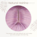 BATISI Lavender Pink Wavy Bob Synthetic Wig Short Shoulder Length Bangs