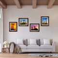 SESEAT 8x10 Picture Frames Rustic Brown with Mat Photo Frames 4 Pack