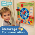 All About Today Board - Wooden Calendar and Learning Clock Montessori Toys  3+