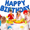 PIGETALE 16in Royal Blue Happy Birthday Balloon Banner 13pcs Aluminum