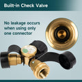 GASPRO Propane Splitter & Gauge, 2-Way for 5-20LB Tanks, Heaters, Stoves, Grills