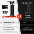Butane Torch Lighter, Dual Flame Mode, Refillable, Adjustable Flame