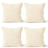 Canvas Throw Pillow Covers Pack of 4 Natural 18"x18" No Insert with Hidden Zippe