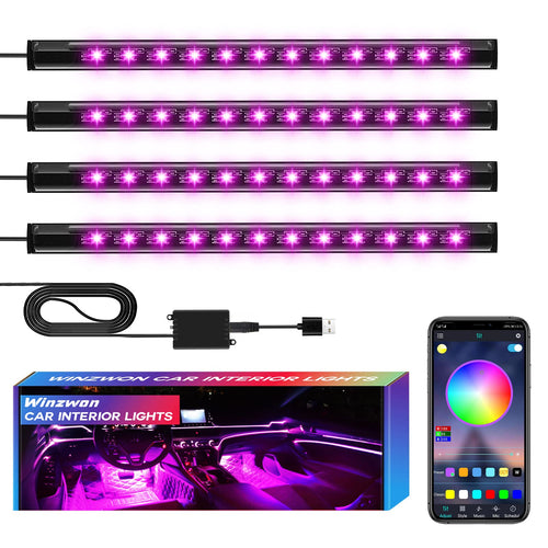 Interior LED Lights — Music Sync App Control Color Changing USB Strip Lights for