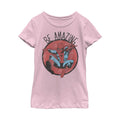 Marvel Girls Classic Be Amazing Short Sleeve Tee Light Pink Size XS