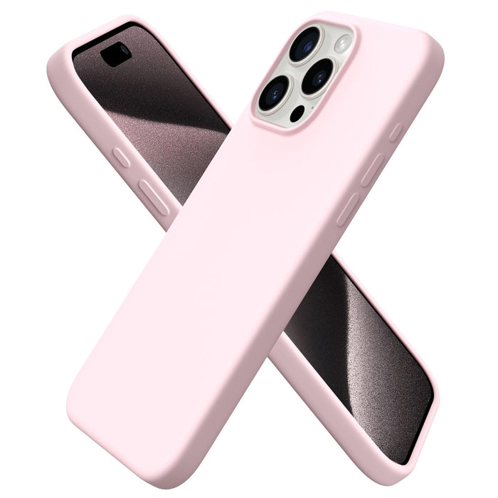 15 Pro Max Case 6.7", Slim Liquid Silicone 3 Layers Soft Gel Rubber Shockproof P