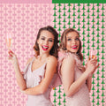 JJWYLTKB 2 Pack Pink Green Fringe Curtain 3x7ft Birthday Party Decor