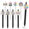 Epakh 24 Pcs Cancer Awareness Ribbon Ballpoint Pens Black Ink White Black