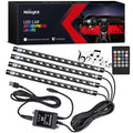 Car Under Dash LED Strips & Cup Holder Coaster Interior Lights BUNDLE