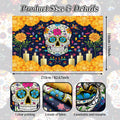 Sendy Day of The Dead Sugar Skull Backdrop 7x5ft Vibrant Colors Vinyl