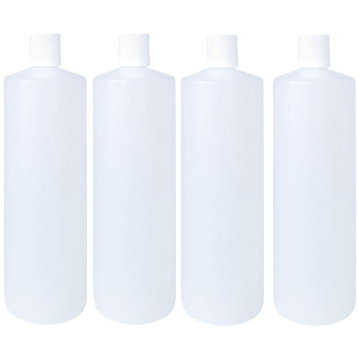 32oz  HDPE Plastic Cylinder Squeeze Bottles with Dispensing Press Disc Top Caps