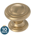 Franklin Brass Matte Black Cabinet Knobs 1-1/8" Round 10-Pack Simple Double Ring