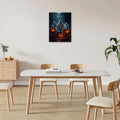 Gothic Halloween Ghost Pumpkin Wall Art Canvas Painting Framed 12x16