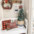 RABUSOFA Christmas Pillow Cover Red Lumbar Cushion 12x20 Inch Pack of 1