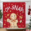 QIONG MENG Gingerbread Christmas Shower Curtain Fabric 71x71 Inch with Hooks