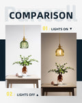 puncoll Vintage Small Pendant Light Green Glass Kitchen Island H2509-GR