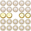 TKDUJH 100pcs Crystal Gem Sew On Rhinestone Pearl White 12mm 14mm Flower