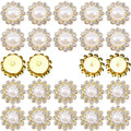 TKDUJH 100pcs Crystal Gem Sew On Rhinestone Pearl White 12mm 14mm Flower