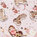 HQKJGSYX 10 PCS Disposable Glitter Party Plates Rose Gold Geometric Modern