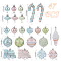 Forsylvanas Jewelry 47PCS Macaron Rose Gold Shatterproof Christmas Ornaments