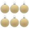 KI Store Beige Velvet Christmas Balls Ornaments 6pcs 2.36in Party Decor
