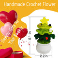 GOMICRAFT Handmade Crochet Santa Claus Christmas Decor Red Potted Plant