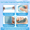 Stress Ball, Medium Cube 5cm(1.98") Fidget Toys, Blue Ice Cube Squishy Cube
