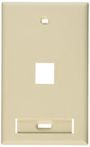 Leviton QuickPort Wallplate with ID Window Single Gang 1-Port Light Almond