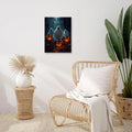 Gothic Halloween Ghost Pumpkin Wall Art Canvas Painting Framed 12x16