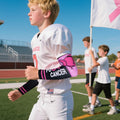 PABOBIT Breast Cancer Awareness Pink Ribbon Arm Sleeves Football 1 Pair Size
