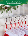Minetom Christmas Stocking Holders Set of 6 Metal Mantle Hooks Silver